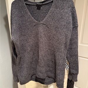 Theory Charcoal V-Neck Sweater, size L